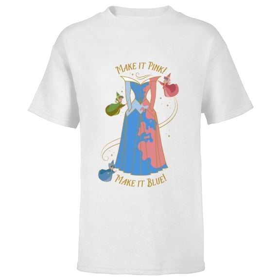 Disney Princess Sleeping Beauty 65th Anniversary Pink & Blue - Short Sleeve T-Shirt for Kids - Customized-White