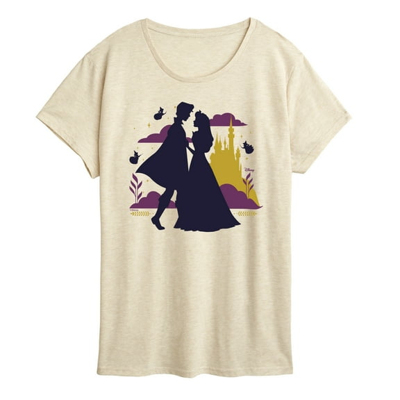 Disney Princess - Sleeping Beauty Aurora And Prince Philip Silhouettes - Women's Short Sleeve Graphic T-Shirt