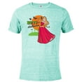 thumbnail image 1 of Disney Princess Sleeping Beauty Aurora Batty for Halloween - Short Sleeve Blended T-Shirt for Adults - Customized-Celadon Snow Heather, 1 of 5