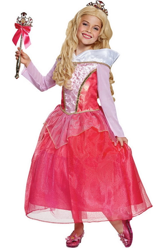 Sleeping Beauty Aurora Deluxe Girl's Halloween Fancy-Dress Costume for Child, S (4-6)
