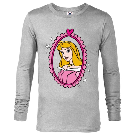 Disney Princess Sleeping Beauty Aurora Portrait T-Shirt - Long Sleeve T-Shirt for Men - Customized-Athletic Heather