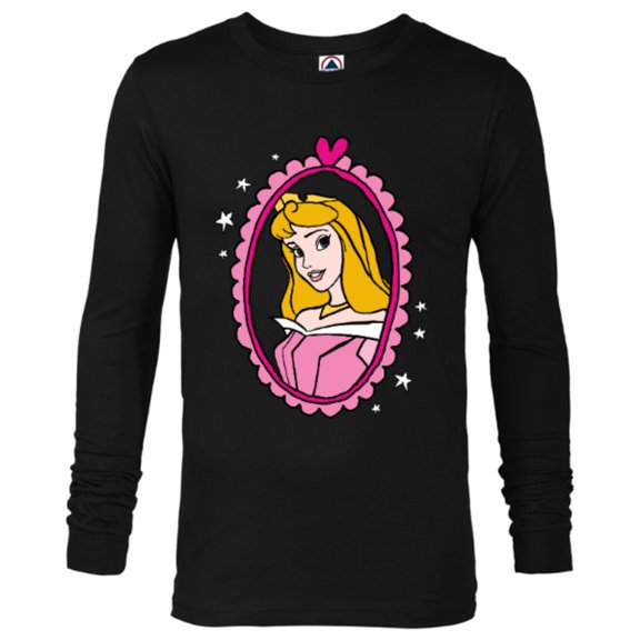 Disney Princess Sleeping Beauty Aurora Portrait T-Shirt - Long Sleeve T-Shirt for Men - Customized-Black