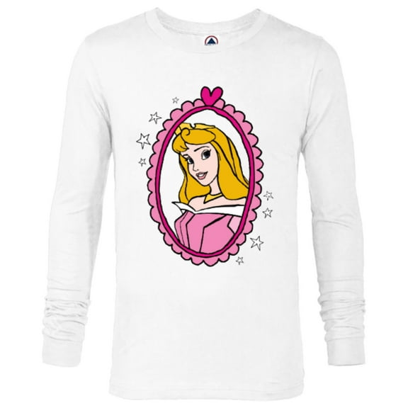 Disney Princess Sleeping Beauty Aurora Portrait T-Shirt - Long Sleeve T-Shirt for Men - Customized-White