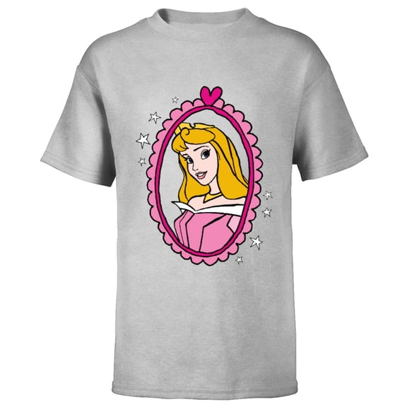 Disney Princess Sleeping Beauty Aurora Portrait T-Shirt - Short Sleeve T-Shirt for Kids - Customized-Athletic Heather