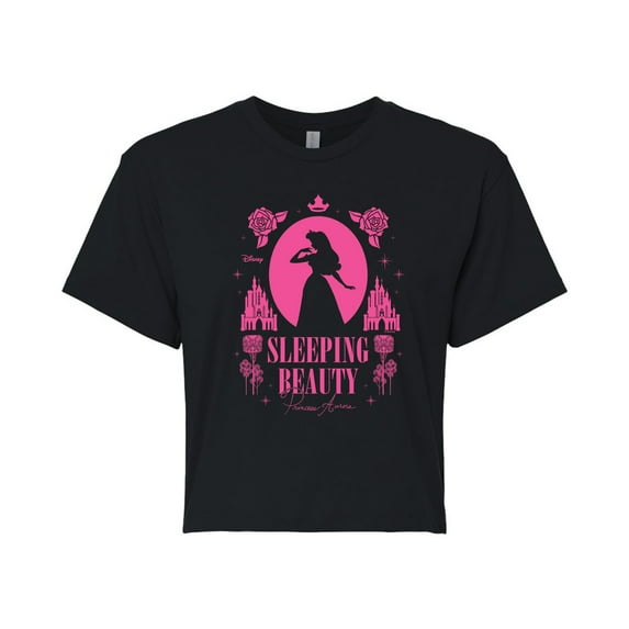 Disney Princess - Sleeping Beauty Aurora Silhouette - Junior's Cropped T-Shirt