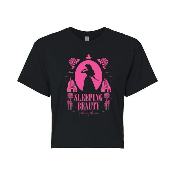 Disney Princess - Sleeping Beauty Aurora Silhouette - Junior's Cropped T-Shirt