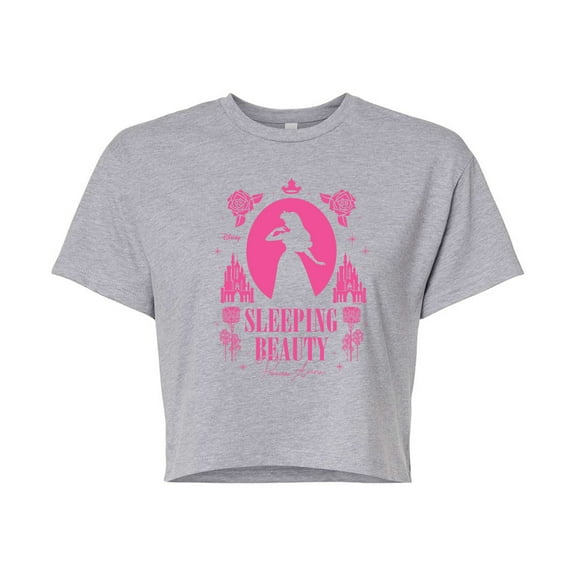 Disney Princess - Sleeping Beauty Aurora Silhouette - Junior's Cropped T-Shirt