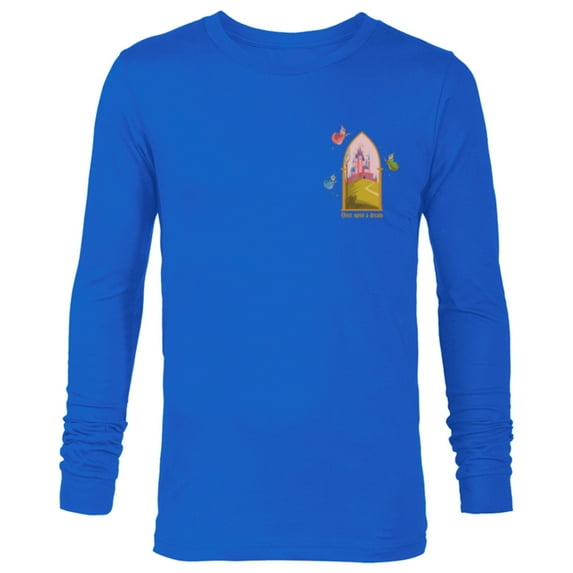 Disney Princess Sleeping Beauty Castle Once Upon a Dream - Long Sleeve T-Shirt for Men - Customized-Navy