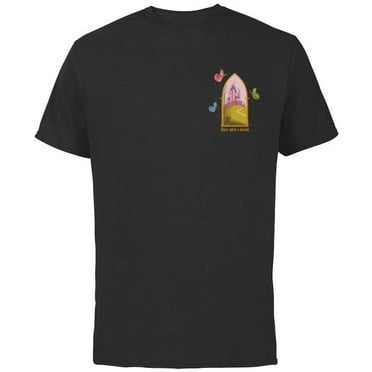 Disney Princess Sleeping Beauty Castle Once Upon a Dream - Short Sleeve Cotton T-Shirt for Adults - Customized-Black