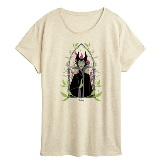 Disney Princess - Sleeping Beauty Floral Maleficent - Women's Short Sleeve Graphic T-Shirt