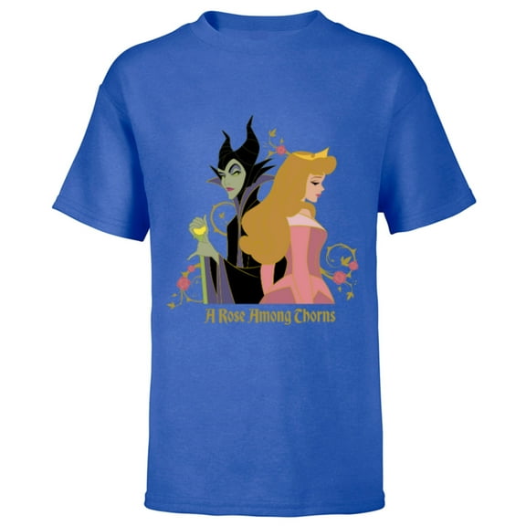 Disney Princess Sleeping Beauty Maleficent Rose Among Thorns - Short Sleeve T-Shirt for Kids - Customized-Royal