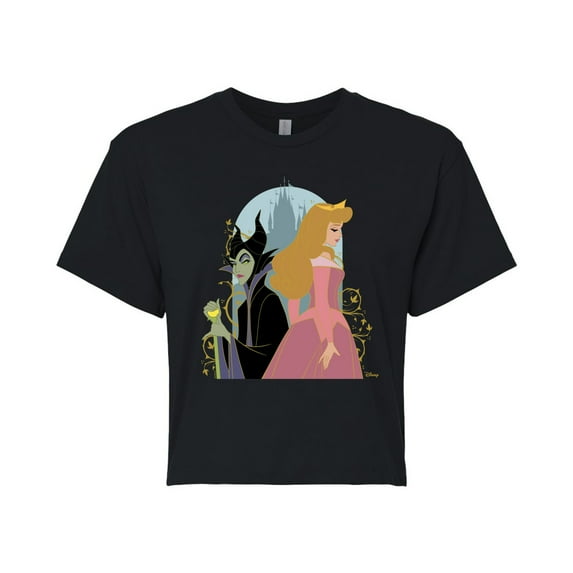 Disney Princess - Sleeping Beauty - Malifecent And Aurora - Junior's Cropped T-Shirt