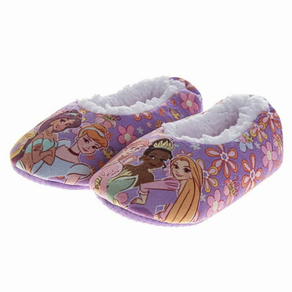 Disney Princess Slippers for Girls, Princess Design Cozy Interior Cushioned Plush (Toddler Little Kid), Pink, Size: 11, 12