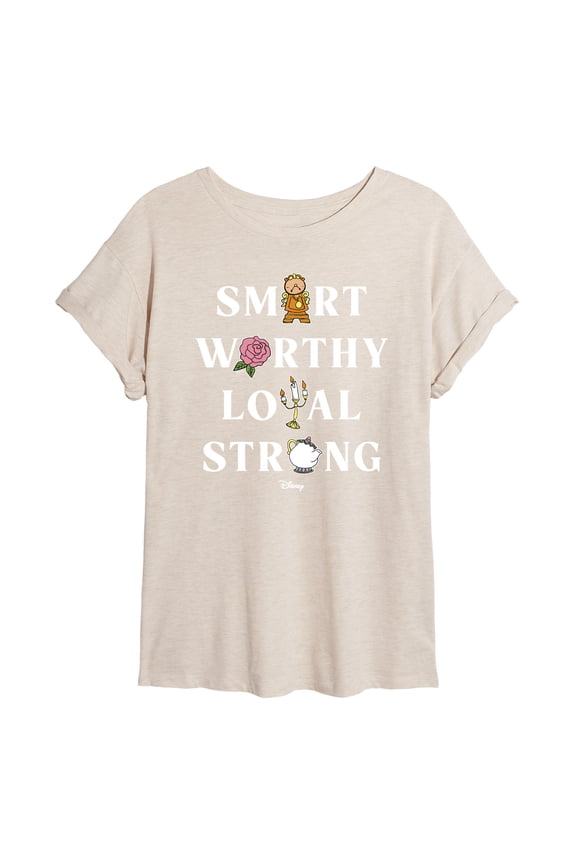 Princess - Smart Worthy Loyal Strong - Juniors Ideal Flowy Muscle T-Shirt