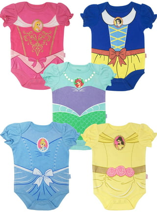 Disney Princess Aurora Cinderella Ariel Bodysuit T-Shirt Tulle MeshSkirt  and Leggings 4 Piece Layette Set Newborn to Infant 