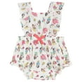 thumbnail image 1 of Disney Princess Snow White Belle Tiana Ariel Square Neck Sleeveless Ruffle Romper Newborn to Infant, 1 of 3