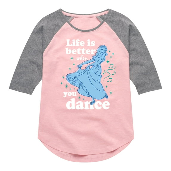 Disney Princess - Snow White Dance - Toddler And Youth Girls Raglan Graphic T-Shirt
