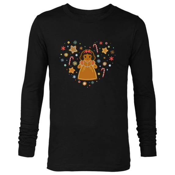 Disney Princess Snow White Gingerbread Holiday Heart - Long Sleeve T-Shirt for Men - Customized-Black