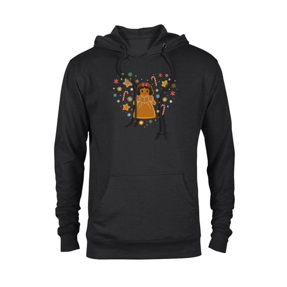 Disney Princess Snow White Gingerbread Holiday Heart - Pullover Hoodie for Adults - Customized-Black