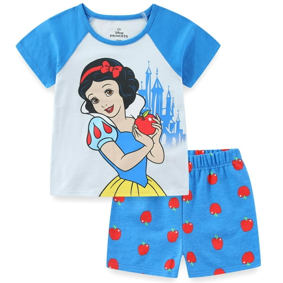 Disney Princess Snow White Girls Short Sleeve T-Shirt and French Terry Shorts Set (Girls), 2 Piece Set, Sizes 2T-6X