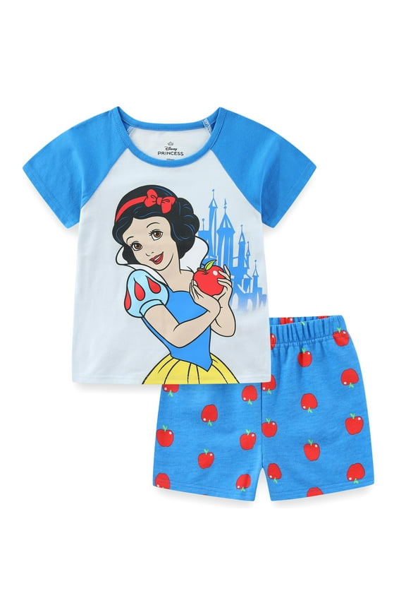 Princess Snow White Girls Short Sleeve T-Shirt and French Terry Shorts Set (Girls), 2 Piece Set, Sizes 2T-6X