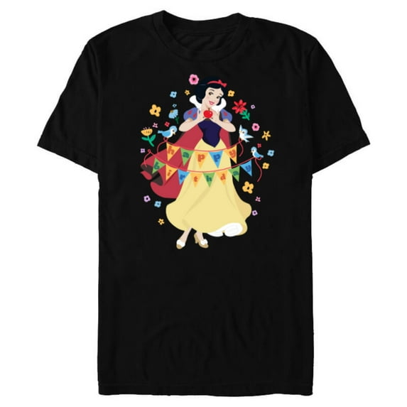 Disney Princess Snow White Happy Birthday - Short Sleeve Blended T-Shirt for Adults - Customized-Black