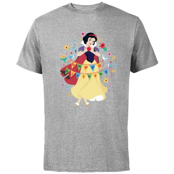 Disney Princess Snow White Happy Birthday - Short Sleeve Cotton T-Shirt for Adults - Customized-Athletic Heather