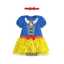 Disney Princess Snow White Infant Baby Girls Dress and Headband Newborn to Infant