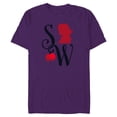thumbnail image 1 of Disney Princess Snow White Initials and Silhouette - Short Sleeve Blended T-Shirt for Adults - Customized-Purple, 1 of 5