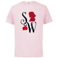 thumbnail image 1 of Disney Princess Snow White Initials and Silhouette - Short Sleeve Cotton T-Shirt for Adults - Customized-Soft Pink, 1 of 5