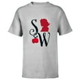 thumbnail image 1 of Disney Princess Snow White Initials and Silhouette - Short Sleeve T-Shirt for Kids - Customized-Athletic Heather, 1 of 5