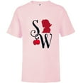 thumbnail image 1 of Disney Princess Snow White Initials and Silhouette - Short Sleeve T-Shirt for Kids - Customized-Soft Pink, 1 of 5