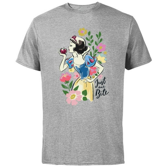 Disney Princess Snow White Just One Bite Floral - Short Sleeve Cotton T-Shirt for Adults - Customized-Athletic Heather