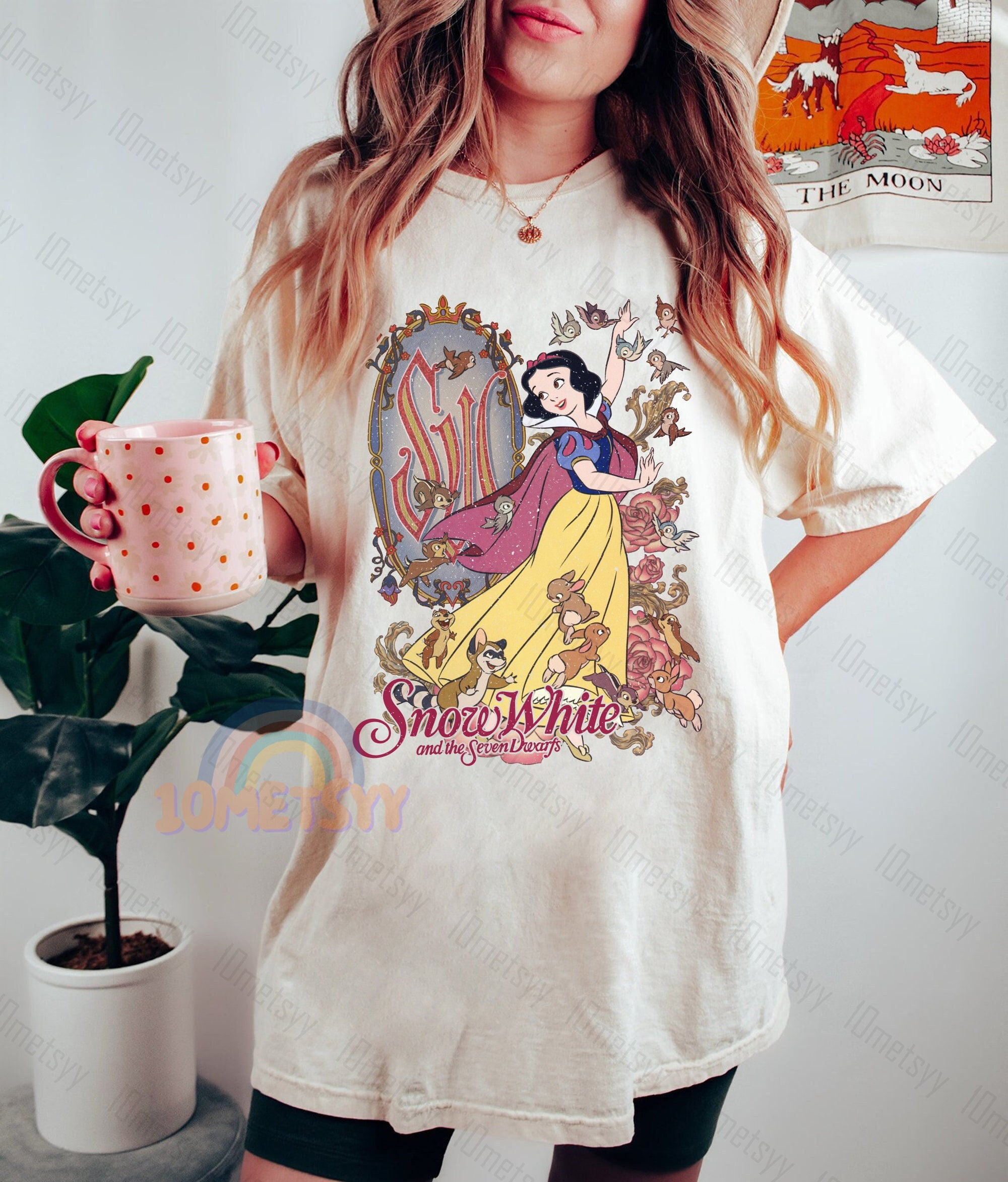 Disney Princess Snow White Just One Bite Floral T-Shirt, Poison Apple ...