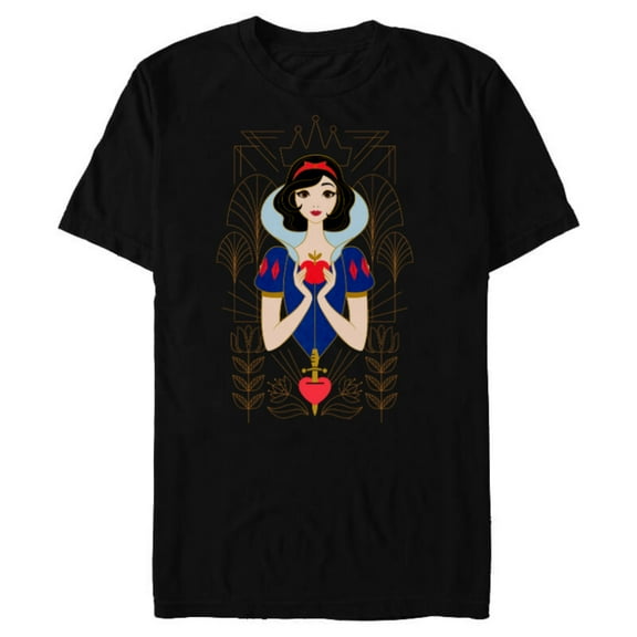Disney Princess Snow White Modern Art Deco Style - Short Sleeve Blended T-Shirt for Adults - Customized-Black
