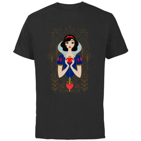 Disney Princess Snow White Modern Art Deco Style - Short Sleeve Cotton T-Shirt for Adults - Customized-Black