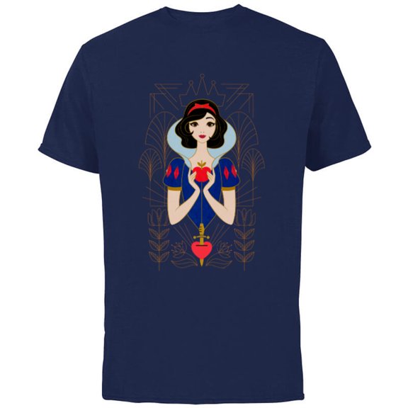 Disney Princess Snow White Modern Art Deco Style - Short Sleeve Cotton T-Shirt for Adults - Customized-Navy