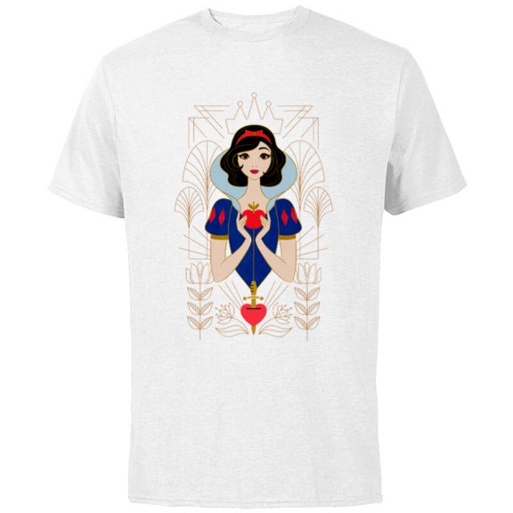 Disney Princess Snow White Modern Art Deco Style - Short Sleeve Cotton T-Shirt for Adults - Customized-White