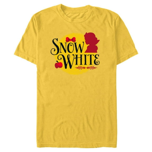 Disney Princess Snow White Name and Silhouette - Short Sleeve Blended T-Shirt for Adults - Customized-Yellow