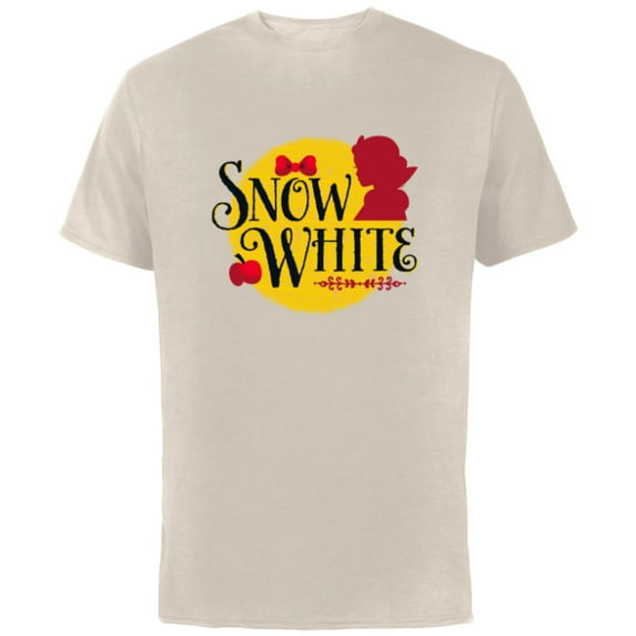 Disney Princess Snow White Name and Silhouette - Short Sleeve Cotton T-Shirt for Adults - Customized-Natural