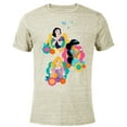 thumbnail image 1 of Disney Princess Snow White Rapunzel Jasmine In Bloom - Short Sleeve Blended T-Shirt for Adults - Customized-Yellow, 1 of 5