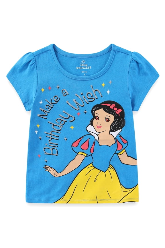 Princess Snow White Birthday Short Sleeve T-Shirt (Girls), Sizes 2T-6X