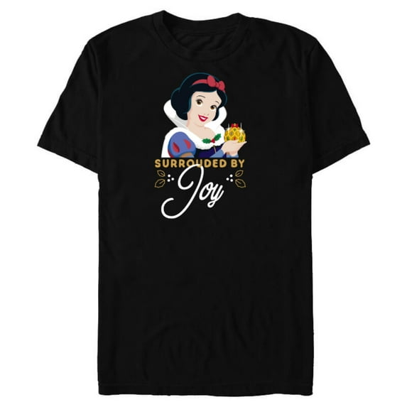 Disney Princess Snow White Surrounded by Joy Holiday Standard - Short Sleeve Blended T-Shirt for Adults – Customized-Black