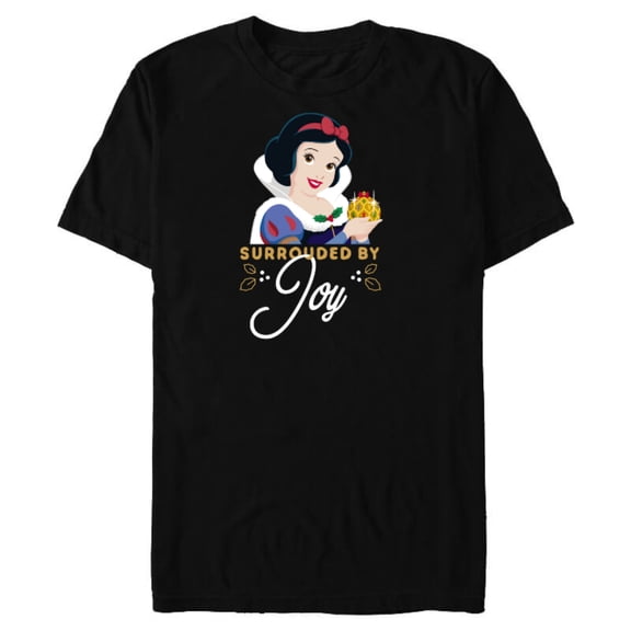 Disney Princess Snow White Surrounded by Joy Holiday Standard - Short Sleeve Blended T-Shirt for Adults – Customized-Black