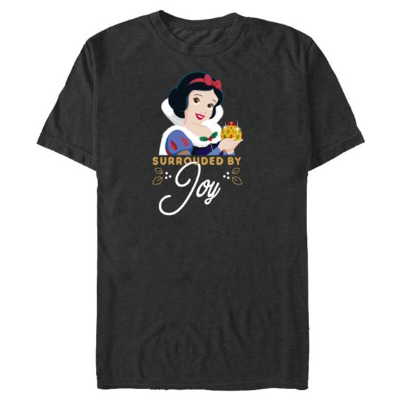 Disney Princess Snow White Surrounded by Joy Holiday Standard - Short Sleeve Blended T-Shirt for Adults – Customized-Dark Heather