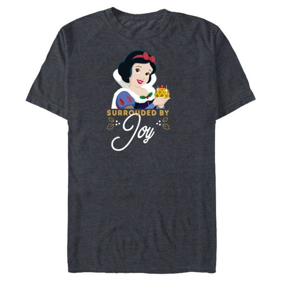 Disney Princess Snow White Surrounded by Joy Holiday Standard - Short Sleeve Blended T-Shirt for Adults – Customized-Navy Heather