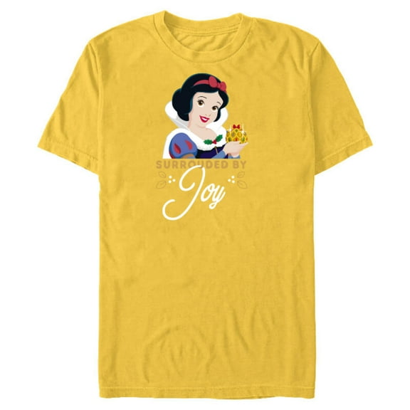 Disney Princess Snow White Surrounded by Joy Holiday Standard - Short Sleeve Blended T-Shirt for Adults – Customized-Yellow