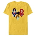 thumbnail image 1 of Disney Princess Snow White Tiana and Ariel Art Deco Style - Short Sleeve Blended T-Shirt for Adults - Customized-Yellow, 1 of 5
