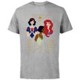 thumbnail image 1 of Disney Princess Snow White Tiana and Ariel Art Deco Style - Short Sleeve Cotton T-Shirt for Adults - Customized-Athletic Heather, 1 of 5