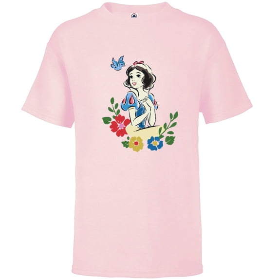 Disney Princess Snow White Watercolor I'm Wishing - Short Sleeve T-Shirt for Kids - Customized-Soft Pink